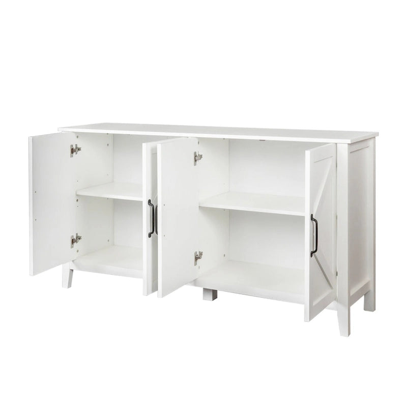 Armoire à 4 portes et 4 étagères ouvertes, buffet autoportant, armoire de rangement pour entrée
