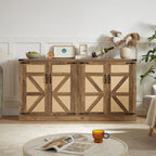 Armoire de rangement rustique en similicuir tressé