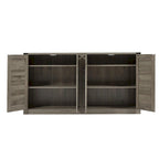 Armoire de rangement rustique en similicuir tressé