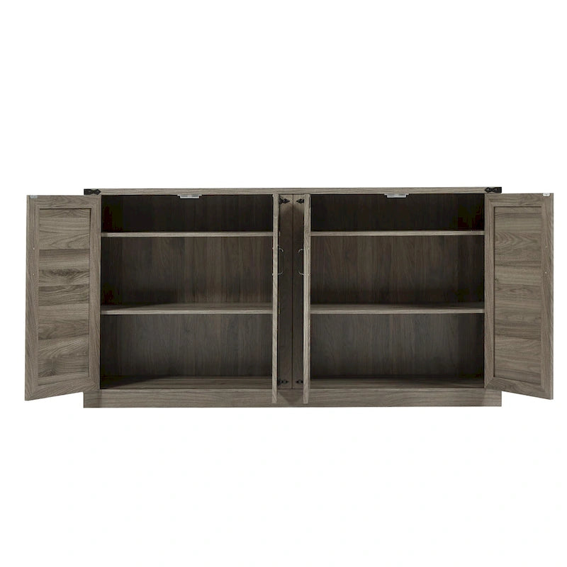 Armoire de rangement rustique en similicuir tressé