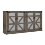 Armoire de rangement rustique en similicuir tressé