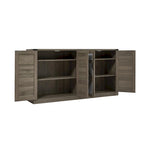 Armoire de rangement rustique en similicuir tressé