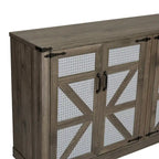 Armoire de rangement rustique en similicuir tressé