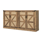 Armoire de rangement rustique en similicuir tressé