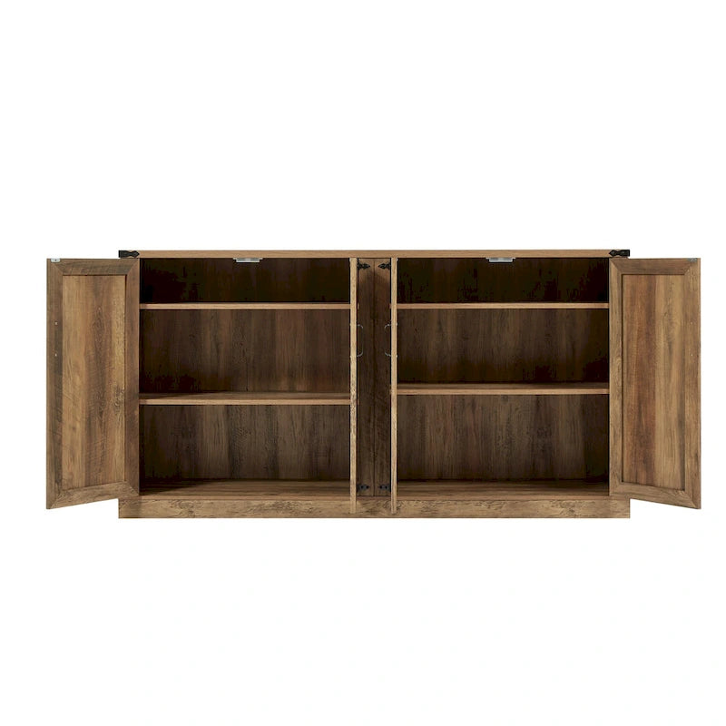 Armoire de rangement rustique en similicuir tressé