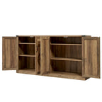 Armoire de rangement rustique en similicuir tressé