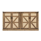 Armoire de rangement rustique en similicuir tressé