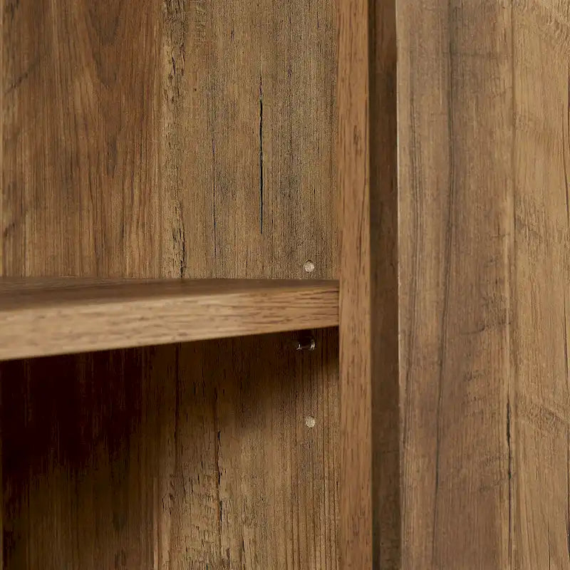 Armoire de rangement rustique en similicuir tressé