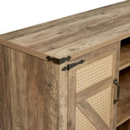 Armoire de rangement rustique en similicuir tressé