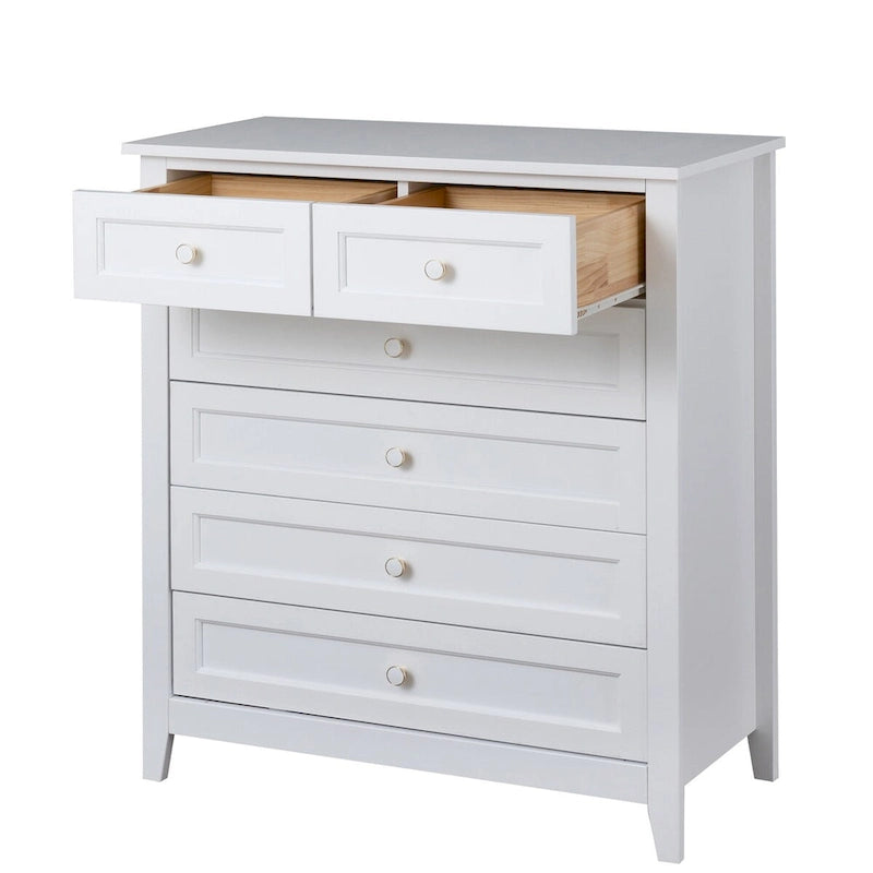 Commode en bois peinte à la bombe