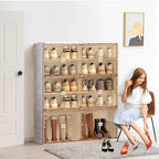 Meuble à chaussures portable pour salon, armoire de rangement empilable avec portes et étagères, boîte à chaussures pour placard