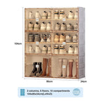Meuble à chaussures portable pour salon, armoire de rangement empilable avec portes et étagères, boîte à chaussures pour placard