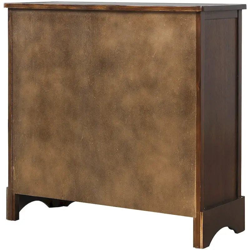Meuble de rangement rustique avec deux tiroirs et quatre paniers en rotin classiques pour la salle à manger/l'entrée/le salon (Bleu Marine Antique)