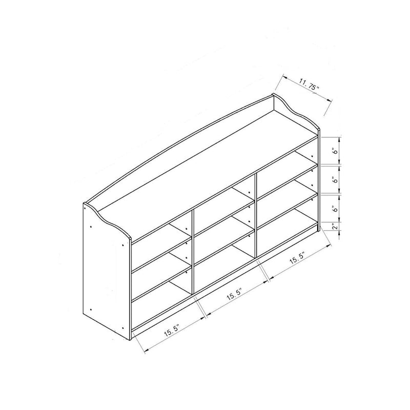Banc de rangement à chaussures blanc, neuf étagères de rangement, organisateur d'entrée