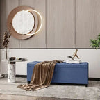 Banc de rangement extra long de 140 cm avec coffre de rangement à couvercle rabattable