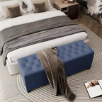 Banc de rangement extra long de 140 cm avec coffre de rangement à couvercle rabattable