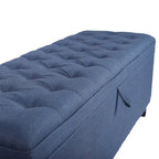 Banc de rangement extra long de 140 cm avec coffre de rangement à couvercle rabattable