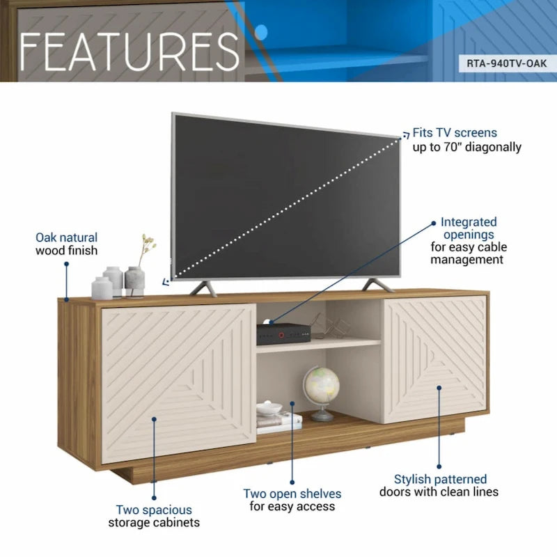 Meuble TV moderne Techni Mobili pour téléviseurs jusqu'à 70