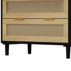 Commode de rangement en rotin à 3 tiroirs pour Chambre, Salon, Salle à manger