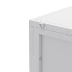 22,25 Meuble d'angle bas, Trois niveaux avec portes en verre trempé et étagères de rangement