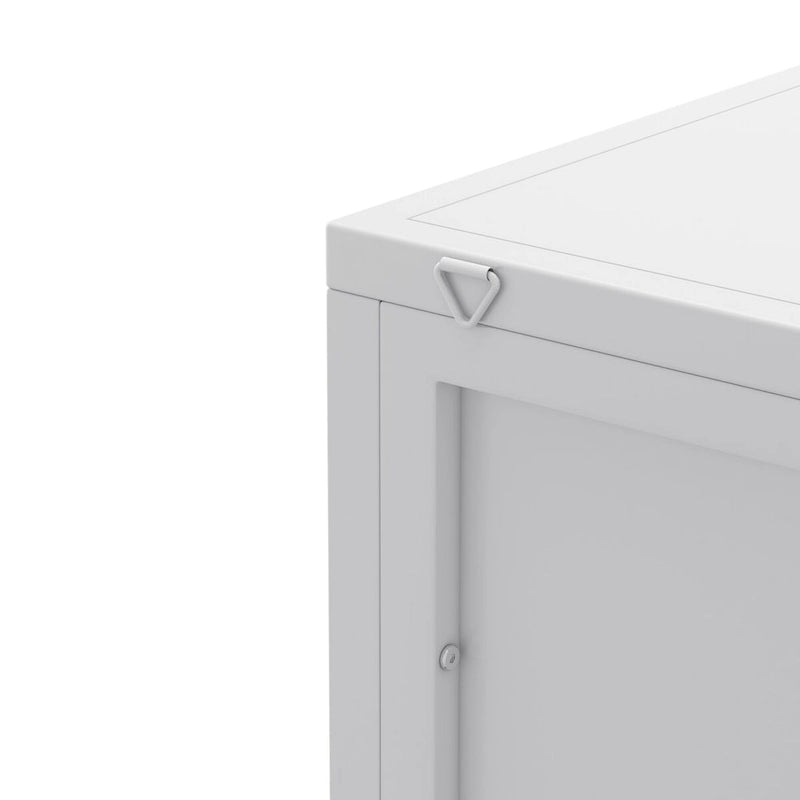 22,25 Meuble d'angle bas, Trois niveaux avec portes en verre trempé et étagères de rangement
