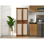 Armoire 4 portes 1 tiroir, avec 4 étagères intérieures réglables, meuble de rangement