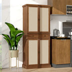Armoire 4 portes 1 tiroir, avec 4 étagères intérieures réglables, meuble de rangement