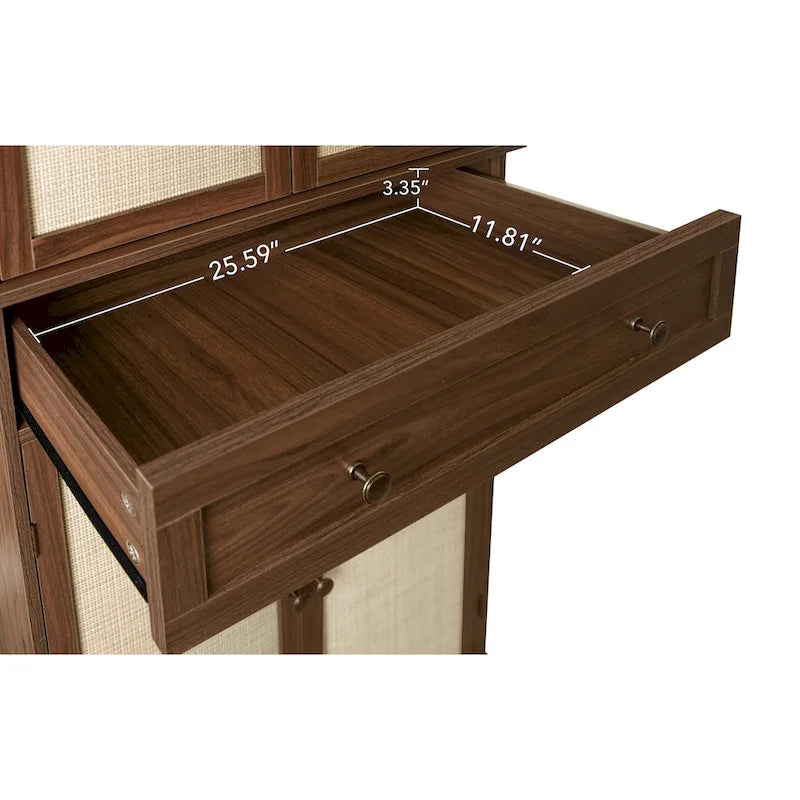 Armoire 4 portes 1 tiroir, avec 4 étagères intérieures réglables, meuble de rangement