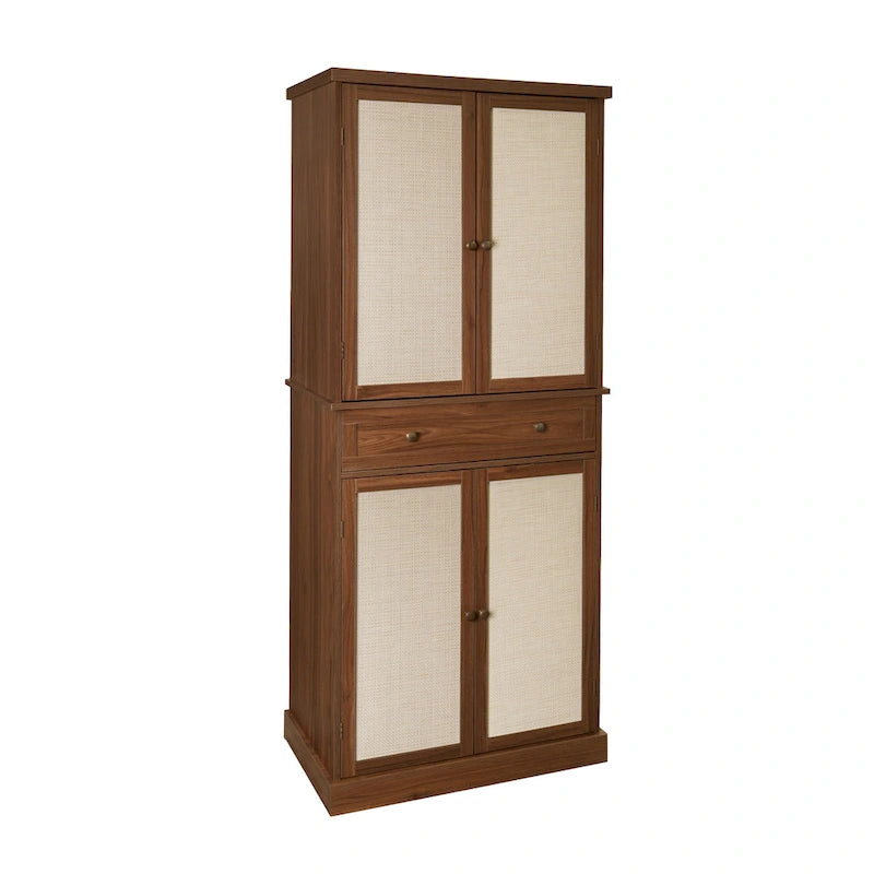 Armoire 4 portes 1 tiroir, avec 4 étagères intérieures réglables, meuble de rangement