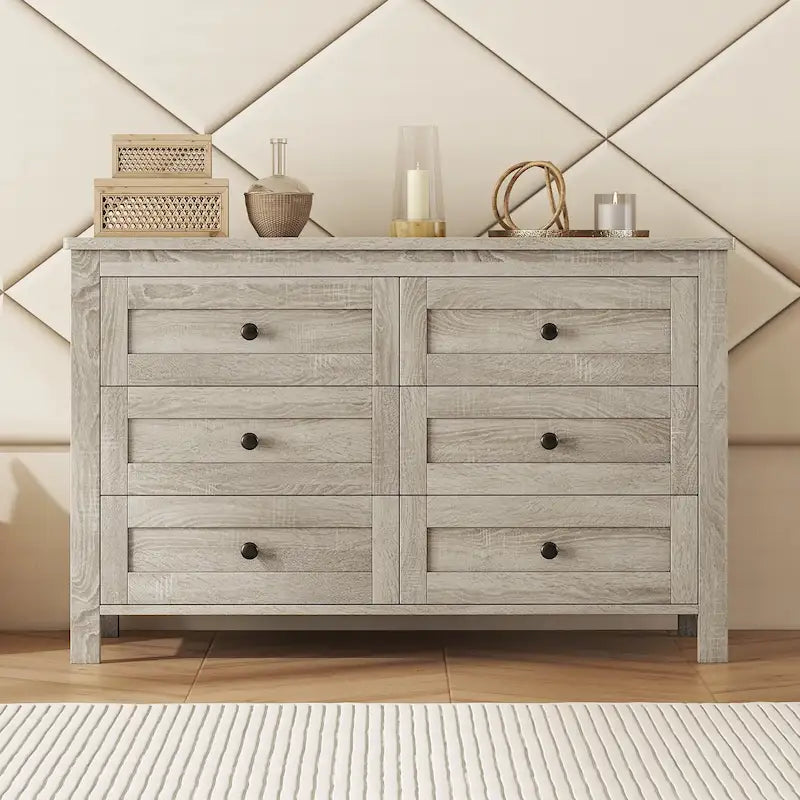 Meuble de rangement de style ferme rétro avec 6 tiroirs