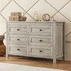 Retro Farmhouse Style Storage Cabinet with 6 Drawer