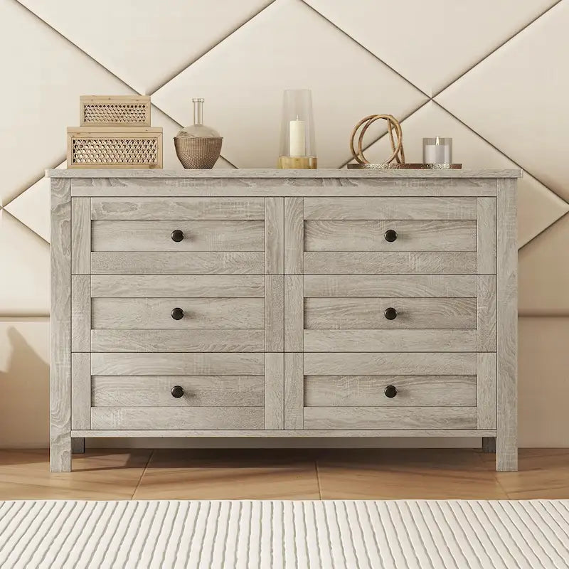 Meuble de rangement de style ferme rétro avec 6 tiroirs