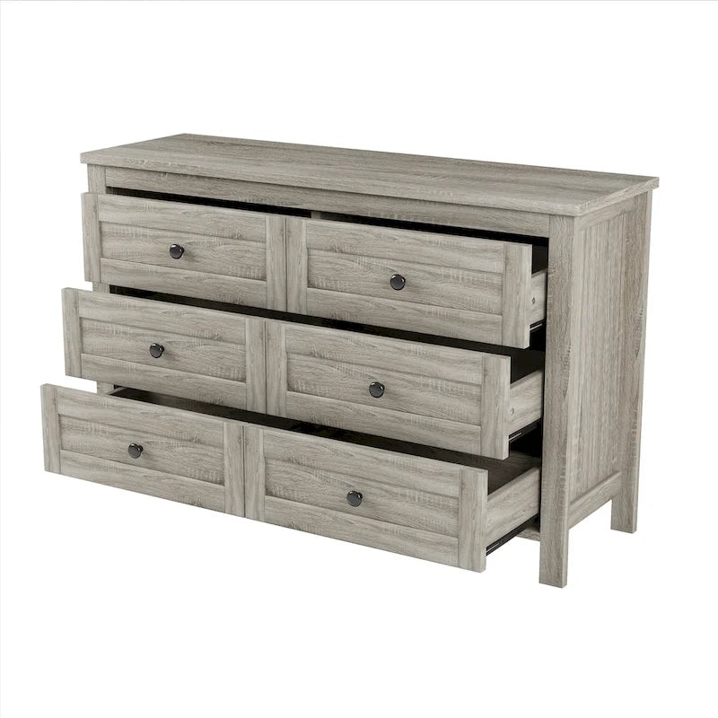 Meuble de rangement de style ferme rétro avec 6 tiroirs