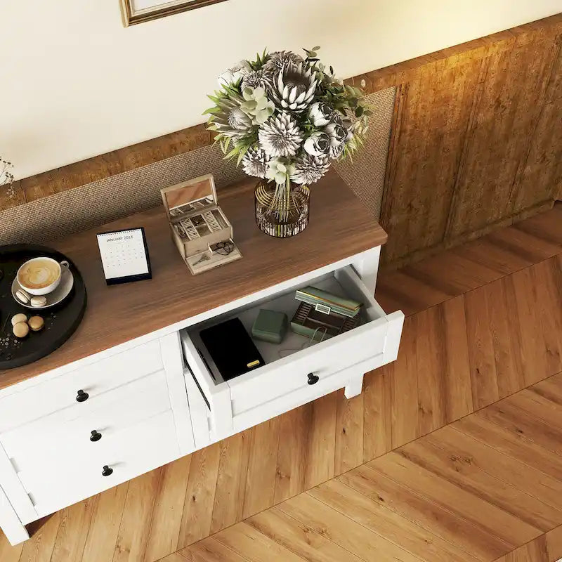 Meuble de rangement de style ferme rétro avec 6 tiroirs