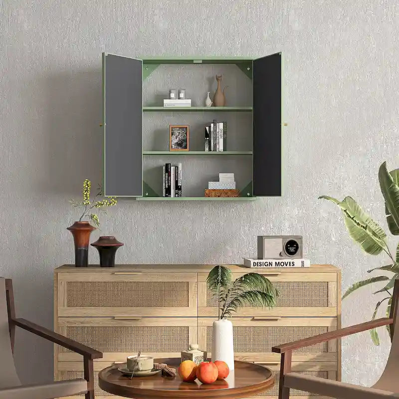 Meuble mural à deux portes avec miroir