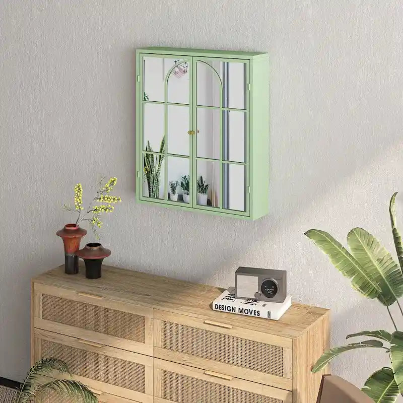 Meuble mural à deux portes avec miroir