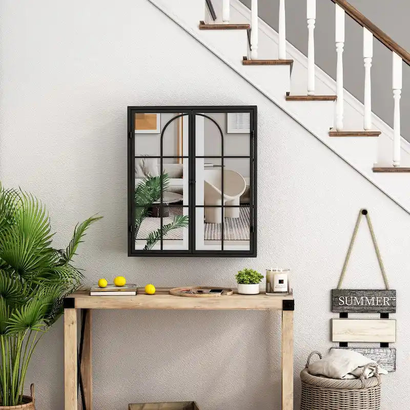 Meuble mural à deux portes avec miroir
