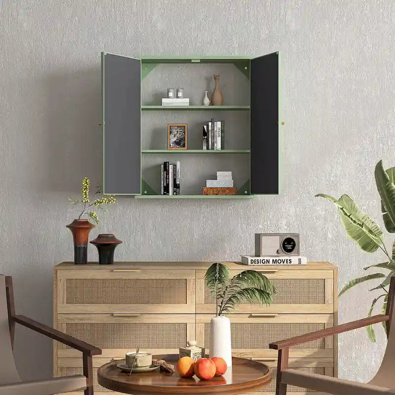 Meuble mural à deux portes avec miroir