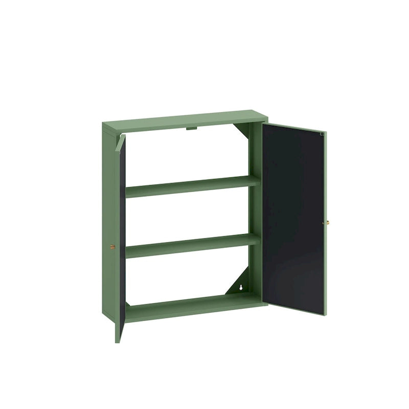Meuble mural à deux portes avec miroir
