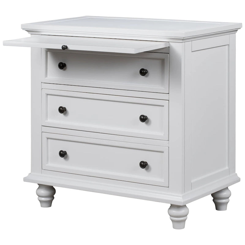 Meuble de rangement en bois à 3 tiroirs, table d'appoint avec tablette coulissante