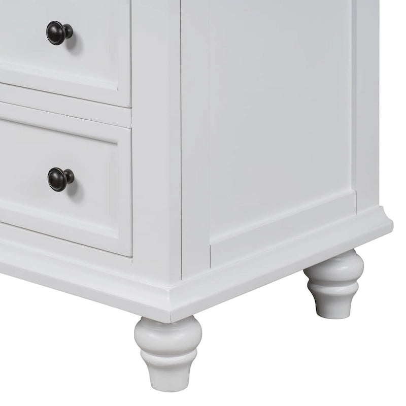 Meuble de rangement en bois à 3 tiroirs, table d'appoint avec tablette coulissante