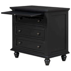 Meuble de rangement en bois à 3 tiroirs, table d'appoint avec tablette coulissante