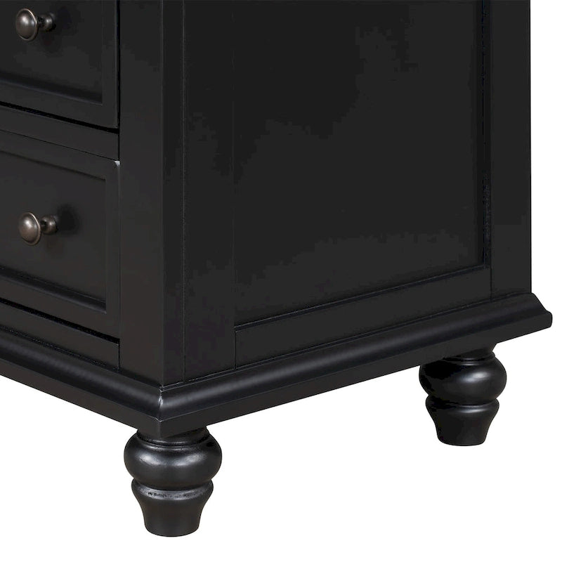 Meuble de rangement en bois à 3 tiroirs, table d'appoint avec tablette coulissante