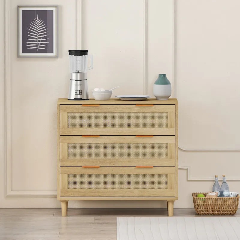 Meuble de rangement en rotin à 3 tiroirs de 31,50 L