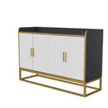 Buffet moderne avec pieds en métal pour salon et cuisine (NOIR)