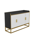 Buffet moderne avec pieds en métal pour salon et cuisine (NOIR)