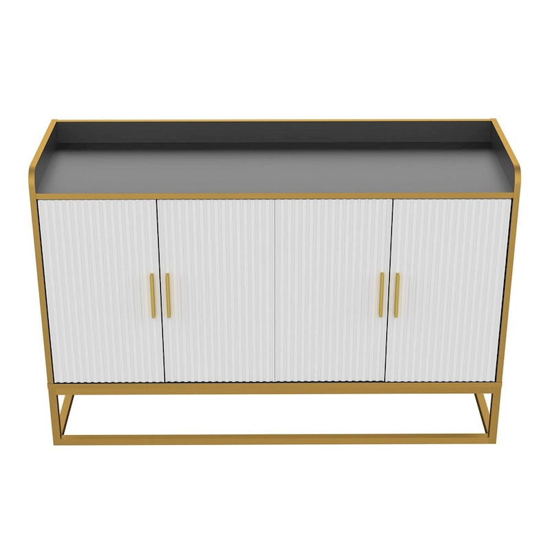 Buffet moderne avec pieds en métal pour salon et cuisine (NOIR)