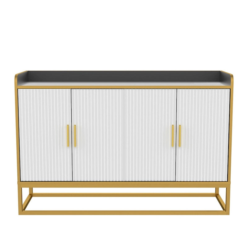 Buffet moderne avec pieds en métal pour salon et cuisine (NOIR)