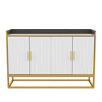 Buffet moderne avec pieds en métal pour salon et cuisine (NOIR)