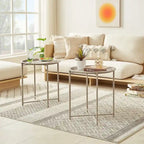 Tables de plateau TV rondes pliantes, petite table d'appoint ronde en acier, aucun assemblage requis - 47 x 47 x 50 cm